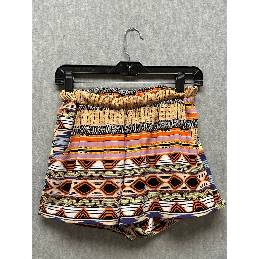 Fab'rik Geometric Print Shorts Womens Medium Multi Color Excellent Boho Tribal